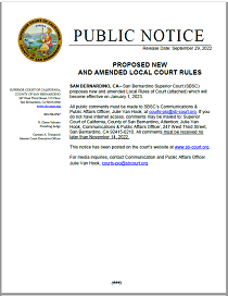 Proposed New And Amended Local Court Rules | Superior Court Of California